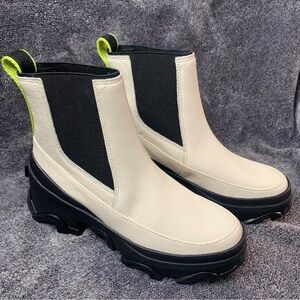 Sorel Chelsea Boot Women’s 6.5 Off White Waterproof Leather Chunky Brex